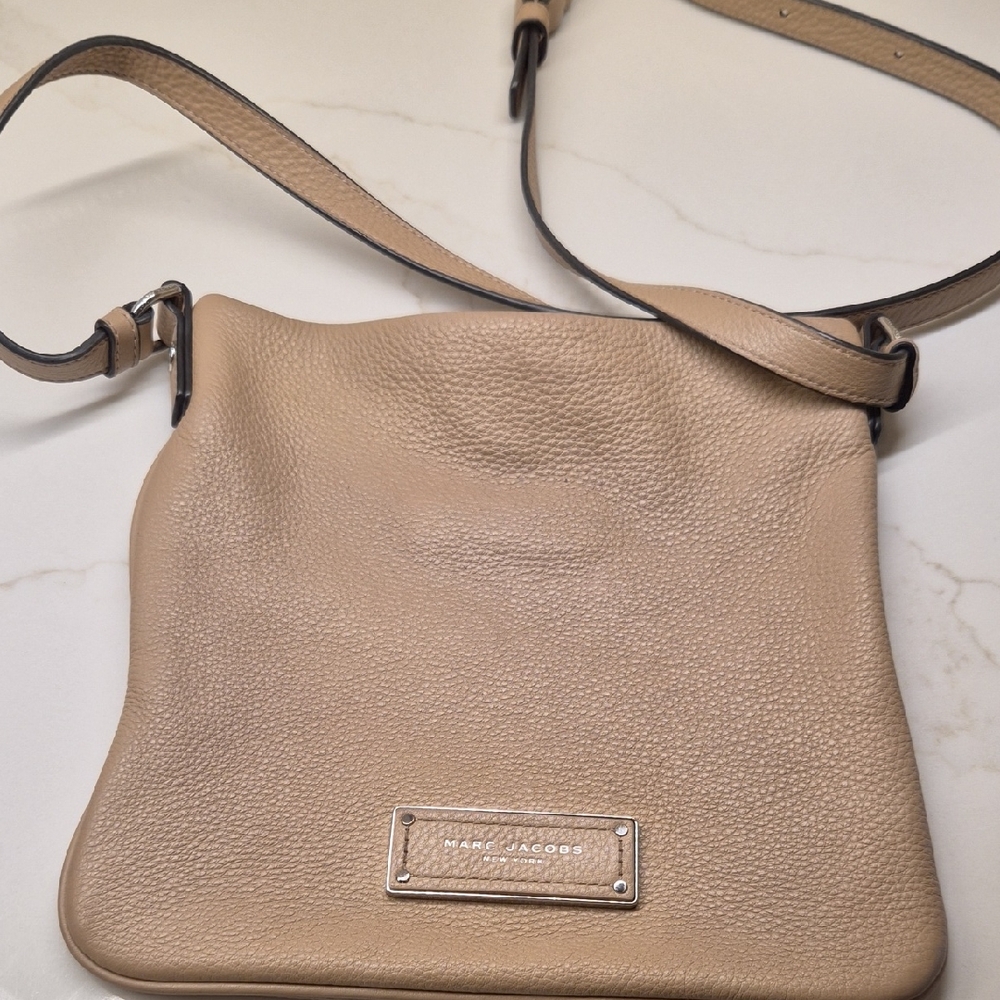 Marc Jacobs Taupe Leather Crossbody Bag